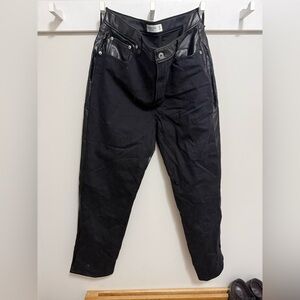 Abercrombie & Fitch Black Leather-Trimmed Pants